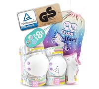 99FLIPS Protezioni Pattini Bambina Ginocchiere Bambini - Set Protezione Skateboard Bambino Ginocchiere e Gomitiere - Taglia XS - Argento magico - Protezione Bici Bambina Pattini da Ghiaccio