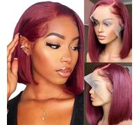 99J Burgundy Lace Front Parrucche Capelli Umani 13x4 HD Pizzo Frontale Bob Parrucche 180% Densità Parrucche di capelli umani per le donne nere Pre Plucked linea di capelli naturali 12 pollici