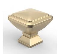 9BUILD Pomelli per armadietti in ottone spazzolato, 1,2 cm, pomelli quadrati, per armadietti da cucina, in zinco, per armadietti, pomelli in oro, per armadietti, pomelli dorati per armadietti