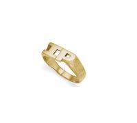 9ct Giallo Oro Marchiato Iniziale Anello - Fatto a Mano - Scegli Tra 10 Opzioni