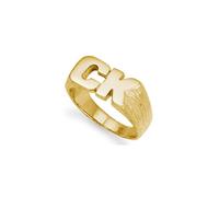 9ct Giallo Oro Marchiato Iniziale Anello - Fatto a Mano - Scegli Tra 10 Opzioni