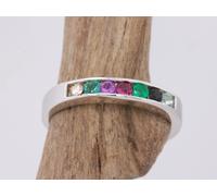 9ct Oro Bianco Canale Set Anello Eternity Tesoro Multiplo Misure Britannico Made