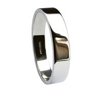 9ct Oro Bianco Massiccio Profilo Piatto Matrimonio Bande Medio 3mm 4mm 5mm 6mm