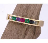 9ct Oro Giallo Canale Set Anello Eternity Tesoro Multiplo Misure Britannico Made