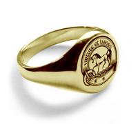9ct Oro Giallo Laser Il Inciso Famiglia Crest Sigillo Anelli Rotondo Fully UK