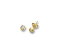 9ct Oro Paio Di Lunetta Set C/Z Orecchini a Lobo - Disponibile 3mm 4mm 5mm 6mm
