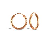9ct Oro Rosa Taglio Diamante Cerchi - Misure 14mm 18mm