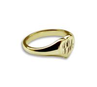 9ct Solido Oro Giallo Cuore Sigillo Anelli Pesante 9x9mm 375 UK Marchiato su