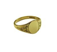 9ct Solido Oro Giallo Sigillo Anelli Ovale Cuore 375 UK Marchiato Donna per