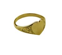9ct Solido Oro Giallo Sigillo Anelli Ovale Cuore 375 UK Marchiato Donna per