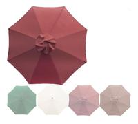 9ft 10ft Patio Umbrella Replacement Canopy - Round Market & Cantilever Umbrella Cover 8 Ribs Beach Umbrella Top Khaki 270cm/8.85ft Outdoor Shade Solution
