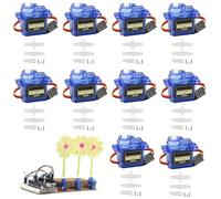 9G Micro Servo Motor, 10 pezzi Mini servomotore con cavo, Mini servo modellismo per Arduino, Micro Servo Motore per RC Robot Arm/Mano/Camminare, Elicottero Aeroplano Auto Barca Controllo (Blu)