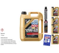 9L Liqui Moly Leichtlauf 10W-40 Olio Motore Olio-Schlamm-Spülung Cera Tec
