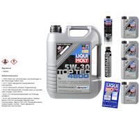 9L Liqui Moly Top Tec 4600 5W-30 Olio Motore Cera Tec Pro-Line Motorspülung