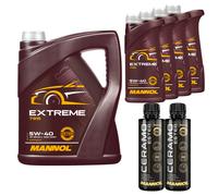 9L MANNOL Olio Motore EXTREME 5W-40 Insieme a 2 Additivi Ceramo Ester 9829