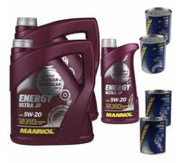 9L Olio Motore MANNOL Energia Ultra JP 5W-20 2xMotor Doctor + Motor Flush