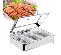 9L Scaldavivande Elettrico per Buffet, Riscaldatore Elettrico 400W con Coperchio Visibile, Contenitori Gastronorm Professionale per Famiglia, Ristoranti, Buffet, Hotel, Feste, Temperatura Regolabile