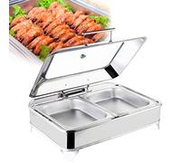 9L Scaldavivande Elettrico per Buffet, Riscaldatore Elettrico 400W con Coperchio Visibile, Contenitori Gastronorm Professionale per Famiglia, Ristoranti, Buffet, Hotel, Feste, Temperatura Regolabile