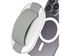 9mm Slim Magnetic Finger Phone Grip for MagSafe Stand, Sinjimoru 2 in 1 Phone Grip Holder Silicone Kickstand for Wireless Charging Compatible with iPhone 15 14 13 12 Series. M-Sgrip Light Grey