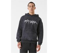 9N1M SENSE Felpa con cappuccio con stampa goth lavata SENSE002 S Nero