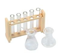 9pcs 1:12 Accessori per case bambole Scala set bambole mobili per la casa con portapacchi, tubi di prova della tazza di misurazione e accessori realistici di mini per decorazioni per la casa