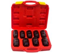 29mm-38mm 9pcs 1/2"drive Deep 6 Sided Impact Socket Set Metric Axle Hub Nut