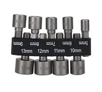 9Pcs 1/4 Inch Hex Shank Socket Bit Set | Chrome Alloy Steel Screwdriver Sockets for Electric Drill/Manual Screwdriver | 5mm - 13mm Sizes with Storage Holder