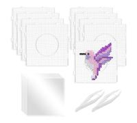 9pcs 5mm Quadrato Perline Unghie Tavola Plastica Con Ferro da Stiro