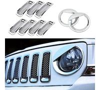9Pcs Anteriore Griglia Rete Orlo + Testa Luce Cover Orlo Cornici per 2011-2017