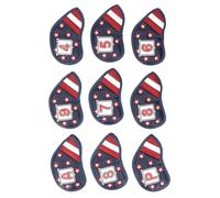 9Pcs Club Headcover Set, PU Leather Protective Head Covers for Irons and Driver Clubs, Lightweight Wearproof Golf Club Covers with Stylish Design for All Seasons
