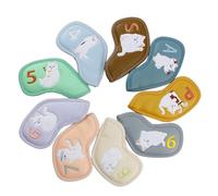 9pcs Cover Iron Head Pattern Cats Pattern Protective Case Protective Head Protector Club Club Coprone Protezione per Graffi