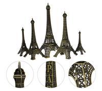 9pcs Eiffel Tower Cake Topper Iron Iron Tower Eiffel Mini Statue Figurino