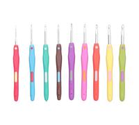 9Pcs Ergonomic Crochet Hooks | Soft TPR Handle for Arthritis Comfort | Letter & Number Marked | For Blankets/Hats/Scarves | Crochet Present Set