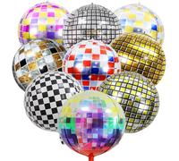 9pcs Palloncini Disco, 22 Pollici Ballons Disco Alluminio, Palloncini Metallici a Specchio 4D, Palloncini a Sfera Da Discoteca Per Disco Festa Da Ballo Matrimonio Compleanno Feste Anni '70 '80 '90
