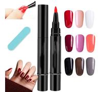 9pcs Professional Nail Pen Set, 3 in 1 Nail Polish Pens Quick Dry for women (A)