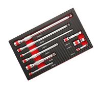 9pcs Professionale Socket Asta di Prolunga con Testa Girevole Acciaio Heavy Duty 1/4 "3/8" 1/2" Drive per Chiave a Cricchetto Presa Asta di Prolunga per Montaggio Mobili