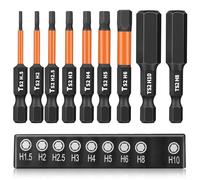 9pcs Punte per Cacciavite Esagonale Magnetiche, 1/4" Punte Esagonali Inserti per Avvitatore Professionali Lunghi da 50mm, Hex Allen Power Bit Set in Acciaio S2, H1.5 H2 H2.5 H3 H4 H5 H6 H8 H10