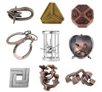 9pcs Rompicapo Metallo, Giochi Rompicapo Gioco Intelligenza, Rompicapi Giocattoli Educativo Metal IQ Puzzle Rompicapo Giocattolo Regalo per Adulti Adolescenti