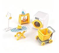 9Pcs Scala 1/12 Mini ABS Mobili Casa delle Bambole Mobili In Miniatura Lavatrice Set Statua Da Collezione per Accessori Tavolo Da Caffè Soggiorno Scena Decorazione