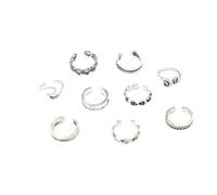 9Pcs Set di Anelli di Punta Regolabile per Le Donne Ragazze Semplice Nodo Knuckle Impilabile Anelli di Coda Aperta Hawaiano Piede Gioielli Artigianali Convenient Design