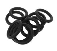 9Pcs Silicone Loop Rings for Kids Keychain DIY Black Soft Durable Craft Supplies