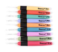 9Pcs Uncinetti leggeri a LED Ganci illuminati con codice colore Set di strumenti per cucire a maglia con Impugnature ergonomiche Knitting Tools