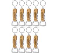 9Pezzi Apribottiglie in legno personalizzato, regalo per il testimone di nozze, regalo inciso per il padre, il nonno, il barista, motivi e testo personalizzati.Multifunzionale.