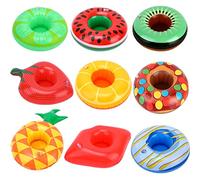 9Pezzi Carino Portabibite Gonfiabile, Porta Bicchieri Gonfiabili Galleggiante Piscina Portabibite, Sottobicchiere Gonfiabile per la Festa in Piscina Divertimento Acquatico Spiaggia Estiva