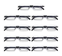 9PK Mezzo Cerchio Montatura Metallo Piccolo da Uomo Occhiali da Lettura Blu Luce