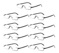 9PK Uomo Mezza Montatura Metallo Occhiali da Lettura Blu Luce per Piccolo Faccia