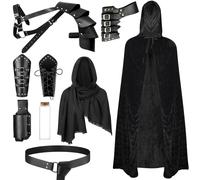 9Pz Costume cavaliere medievale Uomini Cintura in pelle PU con mantello con