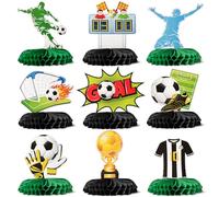 9pz Decorazione Calcio da Tavolo, Centrotavola a Nido d’Ape Calcio per Festa Compleanno Bambini Gadget Addobbi Tavolo Festa a Tema Calcio Partita Calcio