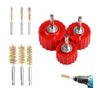 9pz Set di Scovolino Tubi Rame per Trapano Elettrico, 3 Spazzole per Pulizia Tubi da 1/2" 3/4" 1" e 6 Spazzola in Filo di Ottone Scovolini in Metallo for Trapano Tubo in Rame e Raccordi Saldatura