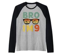 9th Birthday Boy Bro I'm 9 Year Old Kids Nine Bday Maglia con Maniche Raglan